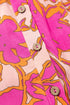 Abstract Sketch Floral Button Front Woven Blouse