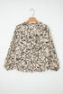 Abstract Sketch Floral Button Front Woven Blouse