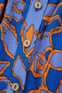 Abstract Sketch Floral Button Front Woven Blouse