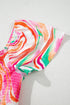Abstract Swirl Print Smocked Bodice Flutter Sleeve Maxi Dress