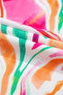 Abstract Swirl Print Smocked Bodice Flutter Sleeve Maxi Dress