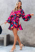 Abstract Swirl Print Surplice Tie Waist Dress