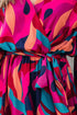 Abstract Swirl Print Surplice Tie Waist Dress