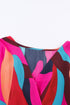 Abstract Swirl Print Surplice Tie Waist Dress