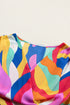 Abstract Swirl Print Surplice Tie Waist Dress