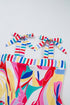 Abstract Swirl Print Tiered Tie Shoulder Maxi Dress