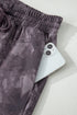 Abstract Woodland Print Baggy Pullover Drawstring Short Sets