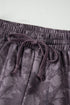 Abstract Woodland Print Baggy Pullover Drawstring Short Sets