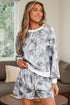 Abstract Woodland Print Baggy Pullover Drawstring Short Sets