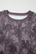 Abstract Woodland Print Baggy Pullover Drawstring Short Sets