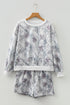 Abstract Woodland Print Baggy Pullover Drawstring Short Sets