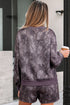 Abstract Woodland Print Baggy Pullover Drawstring Short Sets