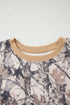 Abstract Woodland Print Long Sleeve Casual Short Set