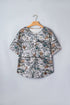 Abstract Woodland Print Western Henley Tunic Shirt