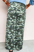 Camouflage Print Wide Leg Drawstring Western Denim Jeans