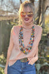 Split Hem High Neck Sleeveless Shift Sweater Vest