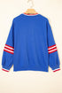 Abstract Racing Graphic Embroidered Patchwork Long Sleeve Sweatshirt