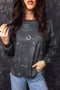 Polyester Elastane Western Print Crew Neck Sweatshirt