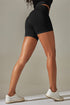High Waisted Seamless Ribbed Performance Biker Shorts