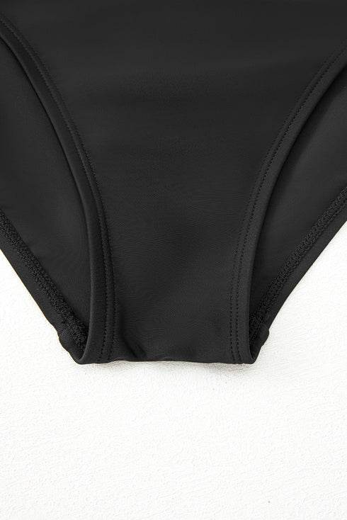 Empire Waist Ruched Side Tie Tankini Set