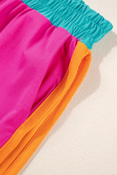 Geometric Block Pattern Trim Detail Pant Set