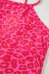 Leopard Print Asymmetrical Strap Swim Tankini Top