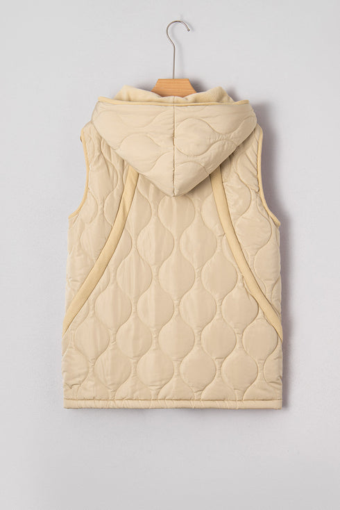 Casual Solid Quilted Padded Fleece Lined Vest