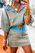 Accent Trim Sporty Zip Up Jacket Mini Skort Set
