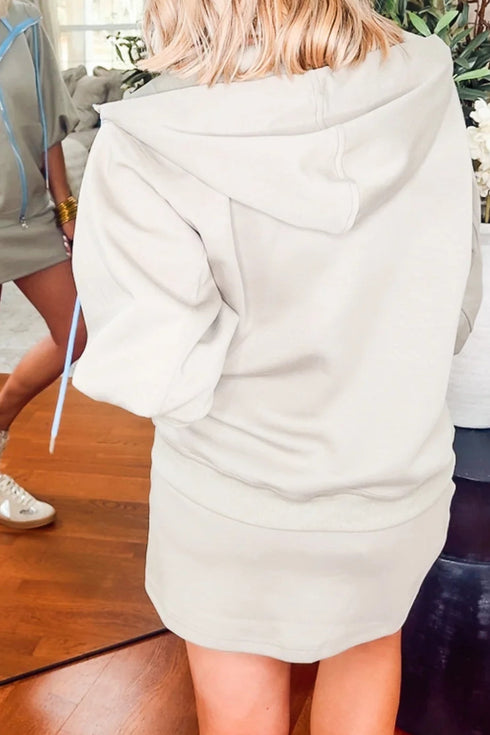 Accent Trim Sporty Zip Up Jacket Mini Skort Set