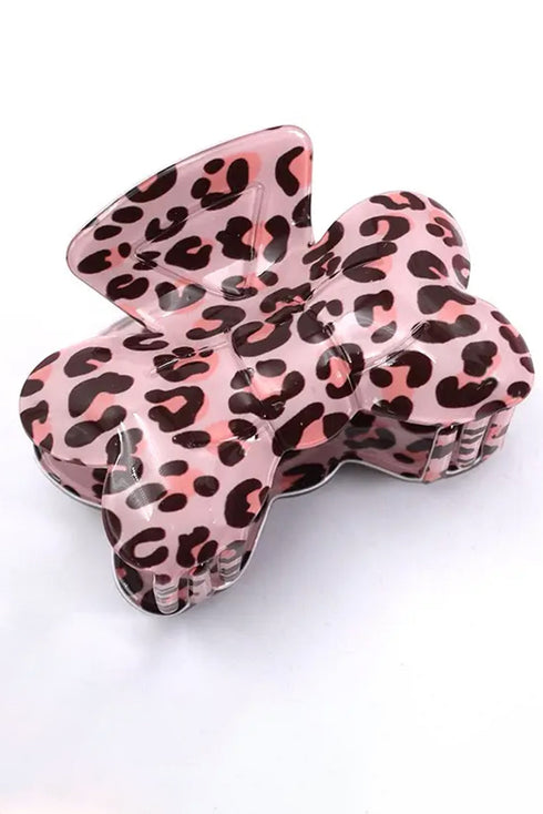 Acetate Bow Silhouette Patterned Hair Claw Clip