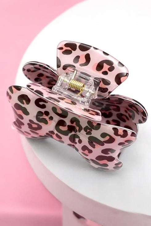 Acetate Bow Silhouette Patterned Hair Claw Clip