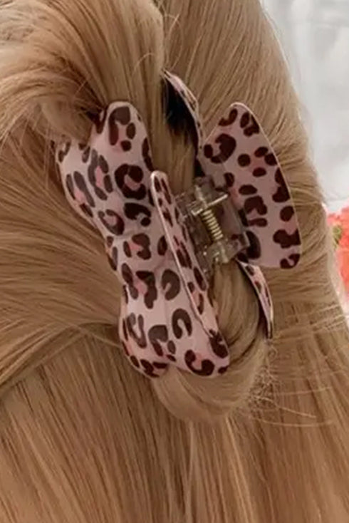 Acetate Bow Silhouette Patterned Hair Claw Clip