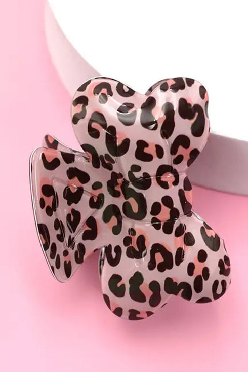Acetate Bow Silhouette Patterned Hair Claw Clip