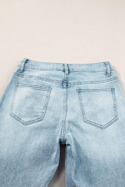 Acid Wash Denim Extra Wide Leg High Waist Jeans