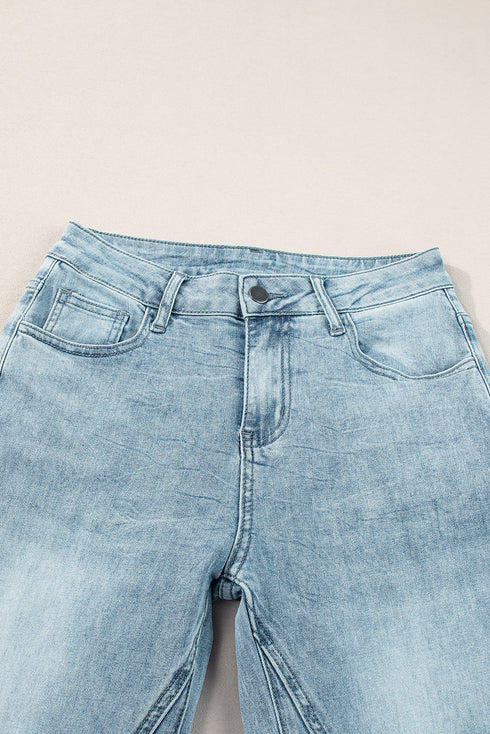 Acid Wash Denim Extra Wide Leg High Waist Jeans