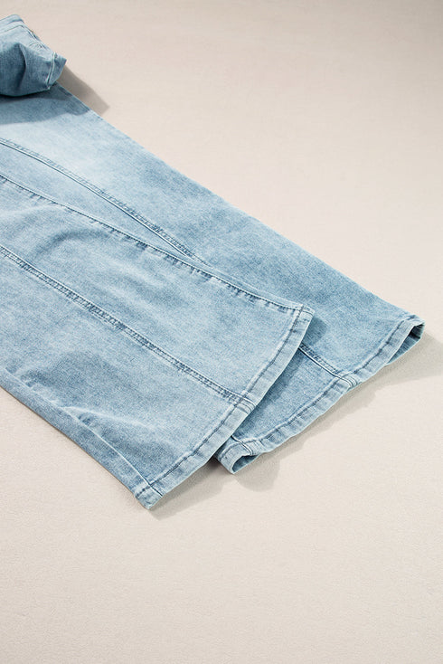 Acid Wash Denim Extra Wide Leg High Waist Jeans