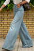 Acid Wash Denim Extra Wide Leg High Waist Jeans