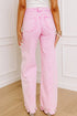 Acid Wash High Waist Uneven Raw Hem Denim Jeans