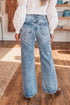 Acid Wash Pocket Detail Western Flare Jeans