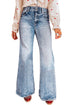 Acid Wash Pocket Detail Western Flare Jeans