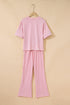 Acid Wash Star Applique Rolled Trim Pants Set