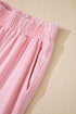 Acid Wash Star Applique Rolled Trim Pants Set
