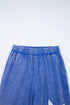 Acid Wash Star Applique Rolled Trim Pants Set