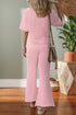 Acid Wash Star Applique Rolled Trim Pants Set