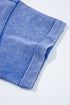 Acid Wash Star Applique Rolled Trim Pants Set