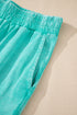 Acid Wash Star Applique Rolled Trim Pants Set