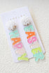 Acrylic Beaded Letter Graphic Statement Drop Earrings