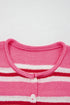 Acrylic Striped Pattern Drop Shoulder Button Cardigan