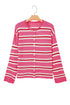 Acrylic Striped Pattern Drop Shoulder Button Cardigan