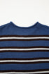 Acrylic Striped Pattern Drop Shoulder Button Cardigan